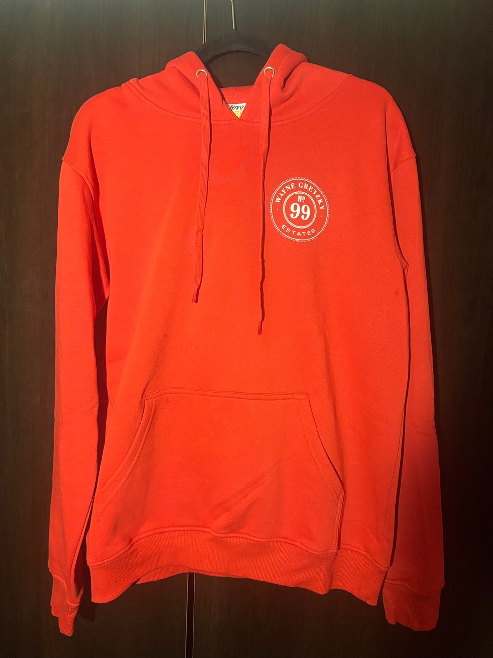 Men's Red Pullover Hoodie with 99 Wayne Gretzky Crest